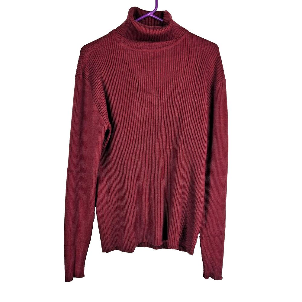 Coofandy Men's Size Medium Red Turtleneck Sweater Top NWT